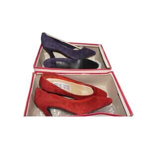 Moises Tootsies Collection Suede Heels Bundle — Red & Purple (Size 7.5M)